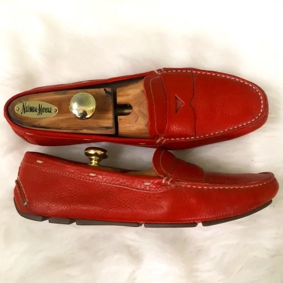 Prada | Shoes | Prada Pebbled Leather Contrast Stitch Penny  display picture 1